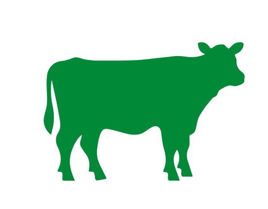 Icon of a cow representing cowhide leather