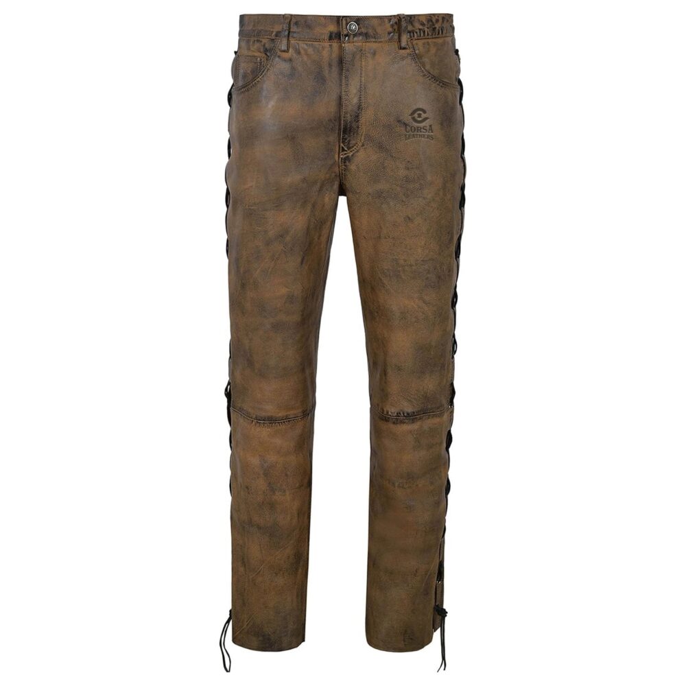 Western Leather Pants Classic Cowboy Apparel for Ranch & Rodeo Wear