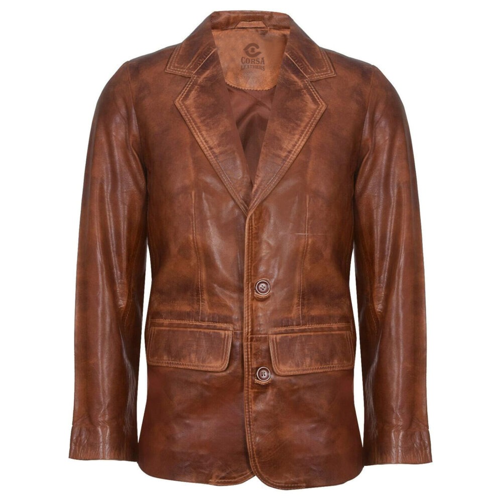 Handmade Leather Blazer Authentic Western Outfit for Business & Casual Style