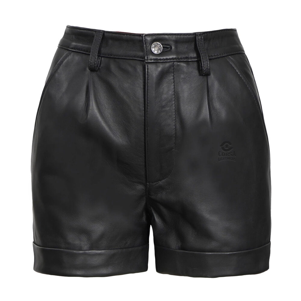 High-Waist Leather Shorts  Trendy Look for Casual & Party Wear