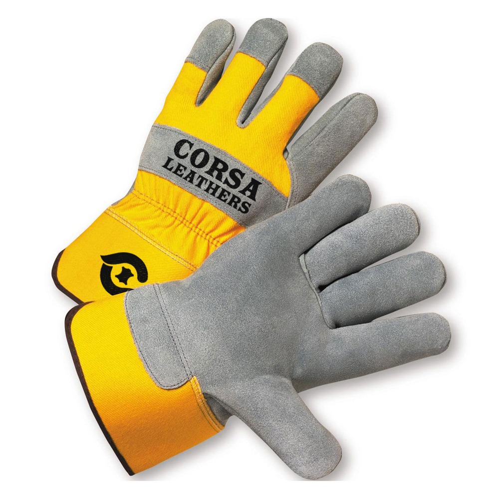 High Visibility Leather Work Gloves Durable & Comfortable Fit