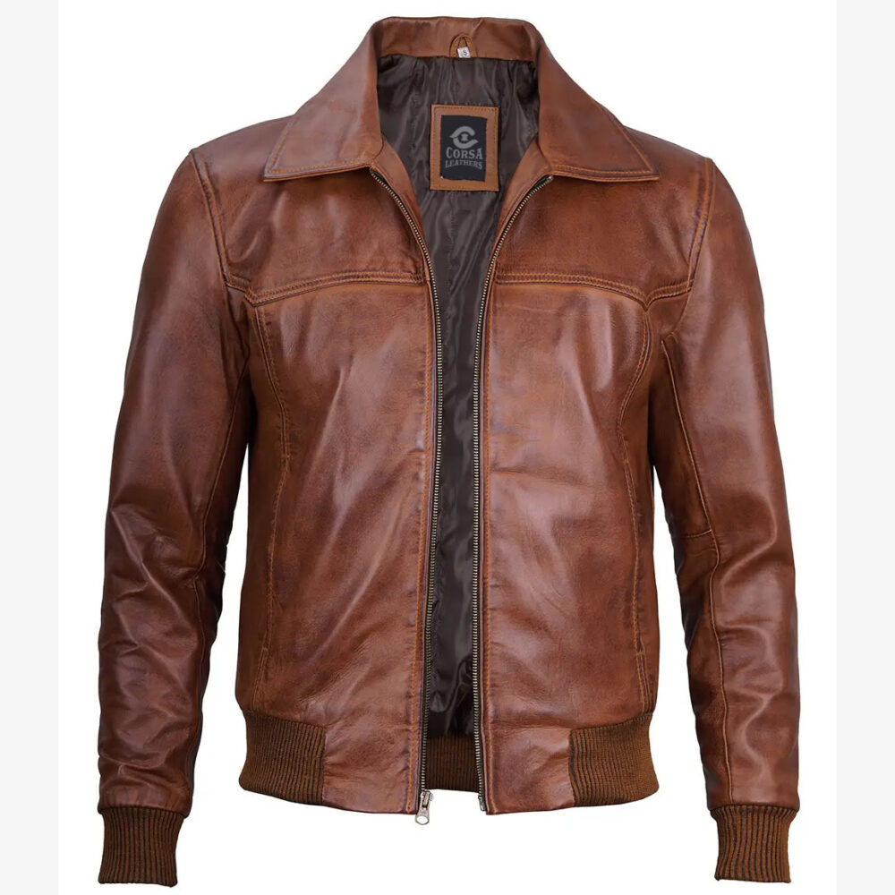 Bomber Leather Jacket – Modern & Vintage Fashion Collection