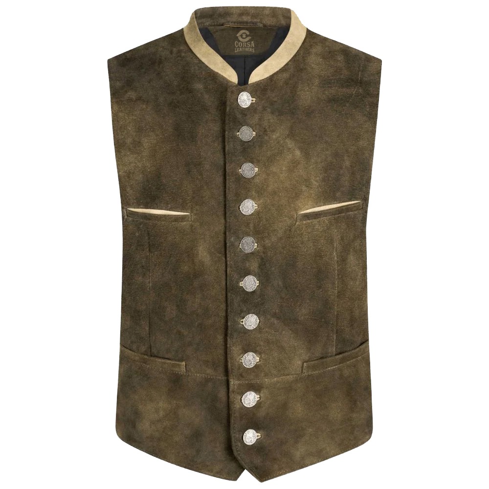 Custom Bavarian Vest Logo Branded Leather Apparel