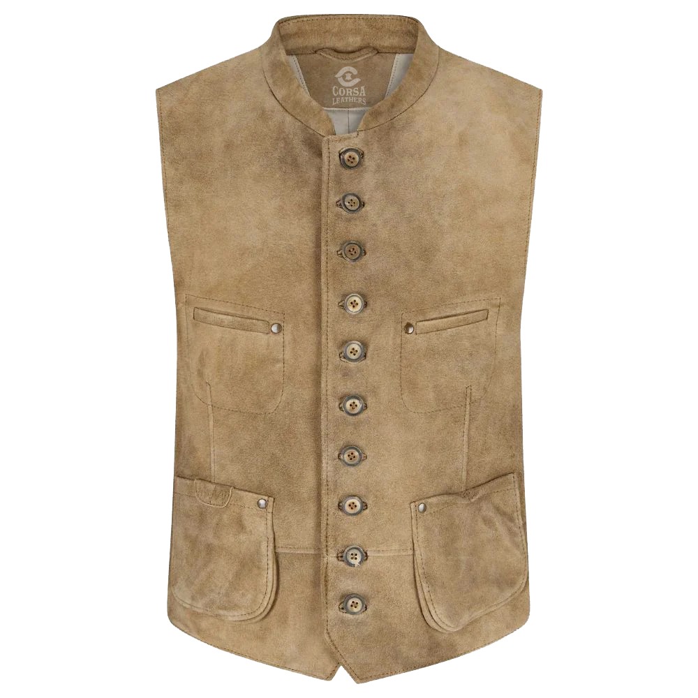 Rustic Bavarian Vest Vintage-Inspired Leather Outfit for Cultural Events